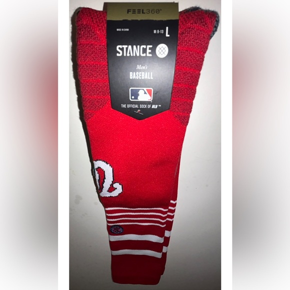 Stance MLB Diamond Pro Nationals OTC Socks 1 Pair Men's 9-13 Baseball Washington - Picture 9 of 9